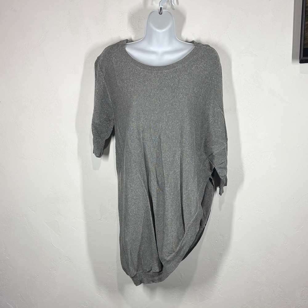Nicholas K silver sparkle asymmetrical sweater size medium